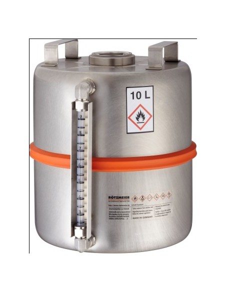 Safety collection barrel with centered plug level indicator