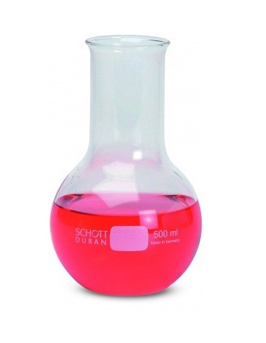 Kolba płaskodenna 100 ml Duran szerokoszyjna wywinięty brzeg