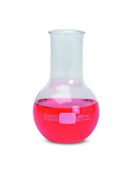Kolba płaskodenna 100 ml Duran szerokoszyjna wywinięty brzeg