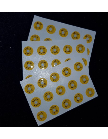 Pasek papierowy żółty do pomiaru temperatury Ø 9 mm 1 poziom