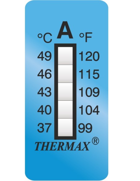 Paski do pomiaru temperatury 35x15 mm 5 poziomów typ A zakres