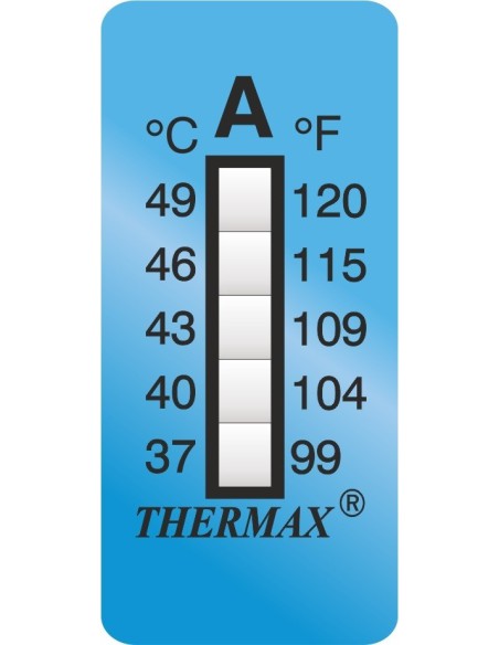 Paski do pomiaru temperatury 38x15 mm 5 poziomów zakres +77 do
