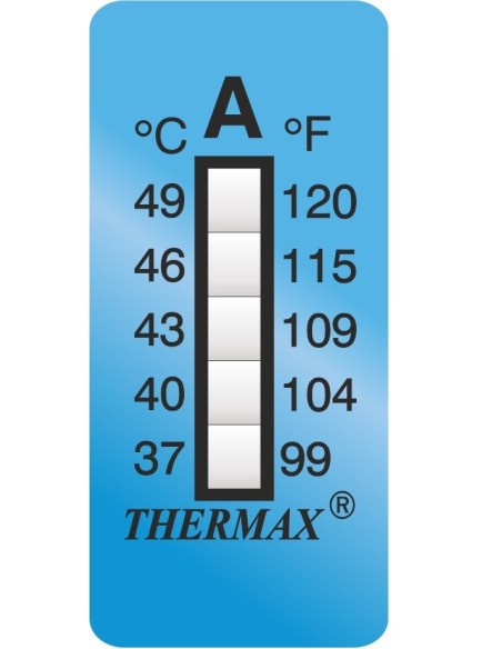 Thermax 5 Level strips 35x15 mm type F measuring range +160 bis