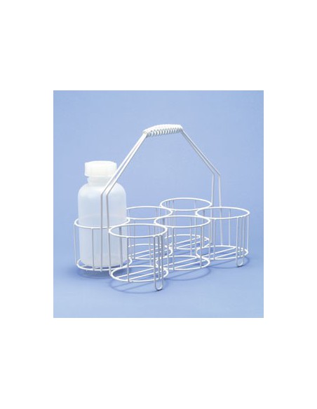 Bottle carrier wire PE-white 4 opennings Ø 85 mm hight 60/290 mm