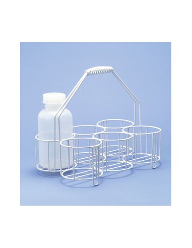 Nośnik na butelki stal PE - białe 8 otwory Ø 95 mm wysokość