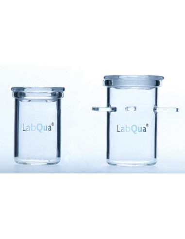 Verkokungstiegel Quarzglas Ø 25 mm m. aufgeschliff. Deckel
