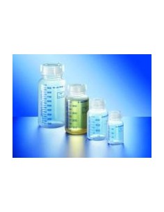 Weithalsflasche PP 250 ml graduiert mit Verschluss VE 10 St.