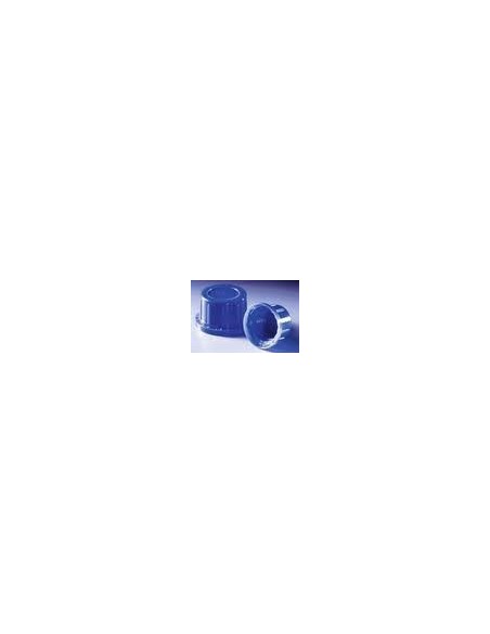 Screw cap PP blue with conical seal and tamper-evident ring for