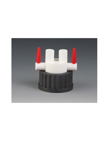 Screw cap GL45 PPS 2 Necks GL 14 2 Stopcocks PTFE
