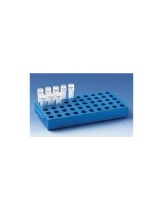 Kryogestell PP blau für 50 Kryoröhrchen Ø12,5 mm mit Standring