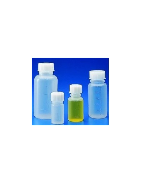 Wide mouth bottle PP 1000 ml with scale autoclavable with cap