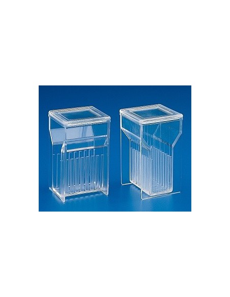 Staining Jar-Hellendahl PMP with lid pack 4 pcs.