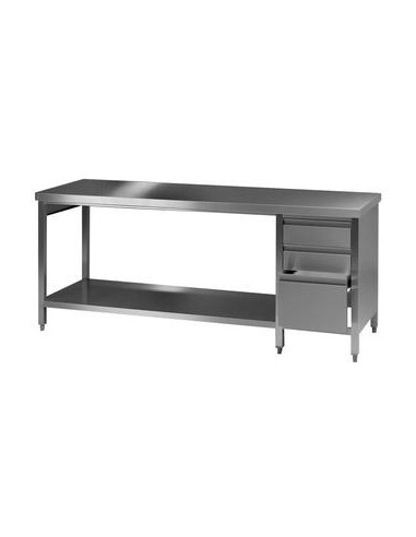 Labor Arbeitstisch 3 18/10 Stahl LxBxH 2000x750x900 mm Typ 1