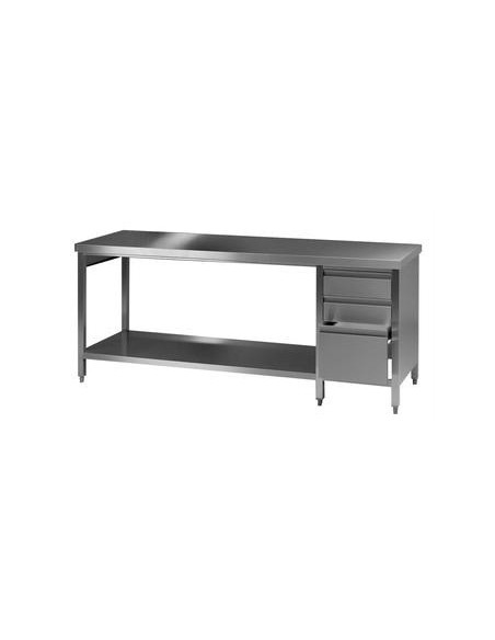 Labor Arbeitstisch 3 18/10 Stahl LxBxH 3000x750x900 mm Typ 1