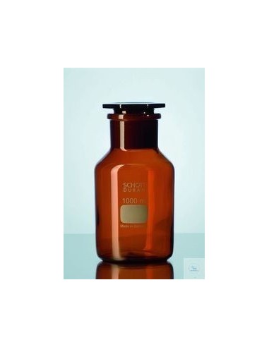 Reagent bottle 50 ml wide neck Duran amber NS 29/22 with glass