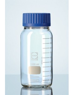 Reagent bottle 250 ml wide neck clear glass with screw cap GLS