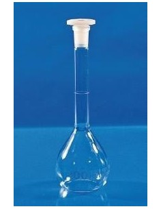 Kolba miarowa 50mL szkło borokrzem 3.3 korek PE NS 12/21