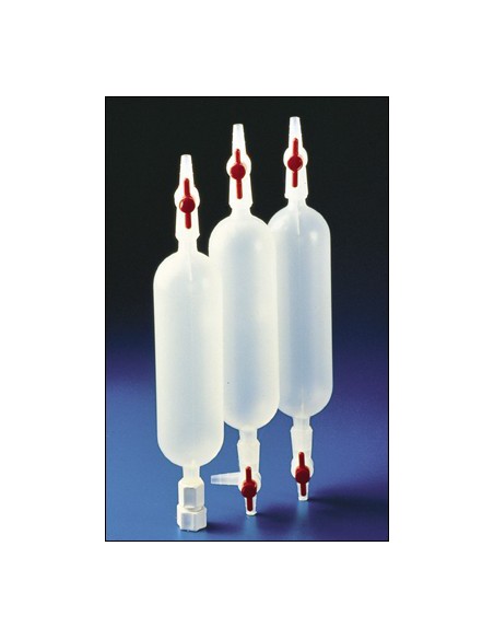 Gas Sampling Blub made of PP straight bore Stopcock ends lenght