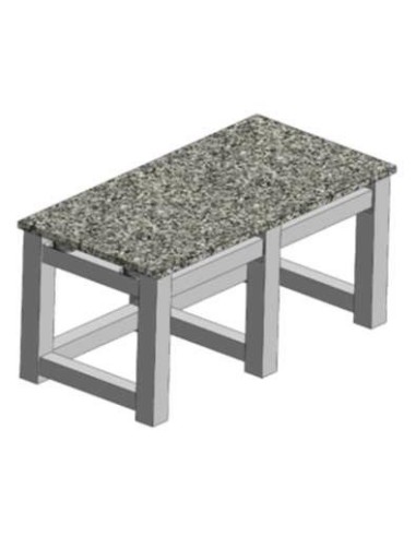 Microscopic table vibration damping with granite top - worktop