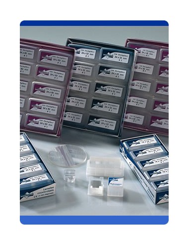 Cover glass Ø18 mm thickness 0,19...0,23 mm CE IVD 98/79 pack