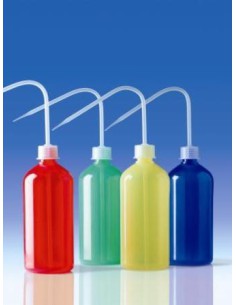 Wash bottle 250 ml narrow mouth PE-LD blue