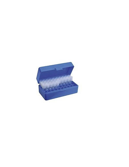 Stockable storage box PP 5 x 10 compartments for vials up to Ø