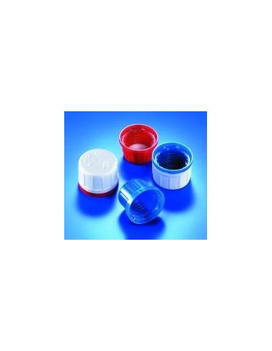 Screw cap PP white/red child-proof Originality-ring for